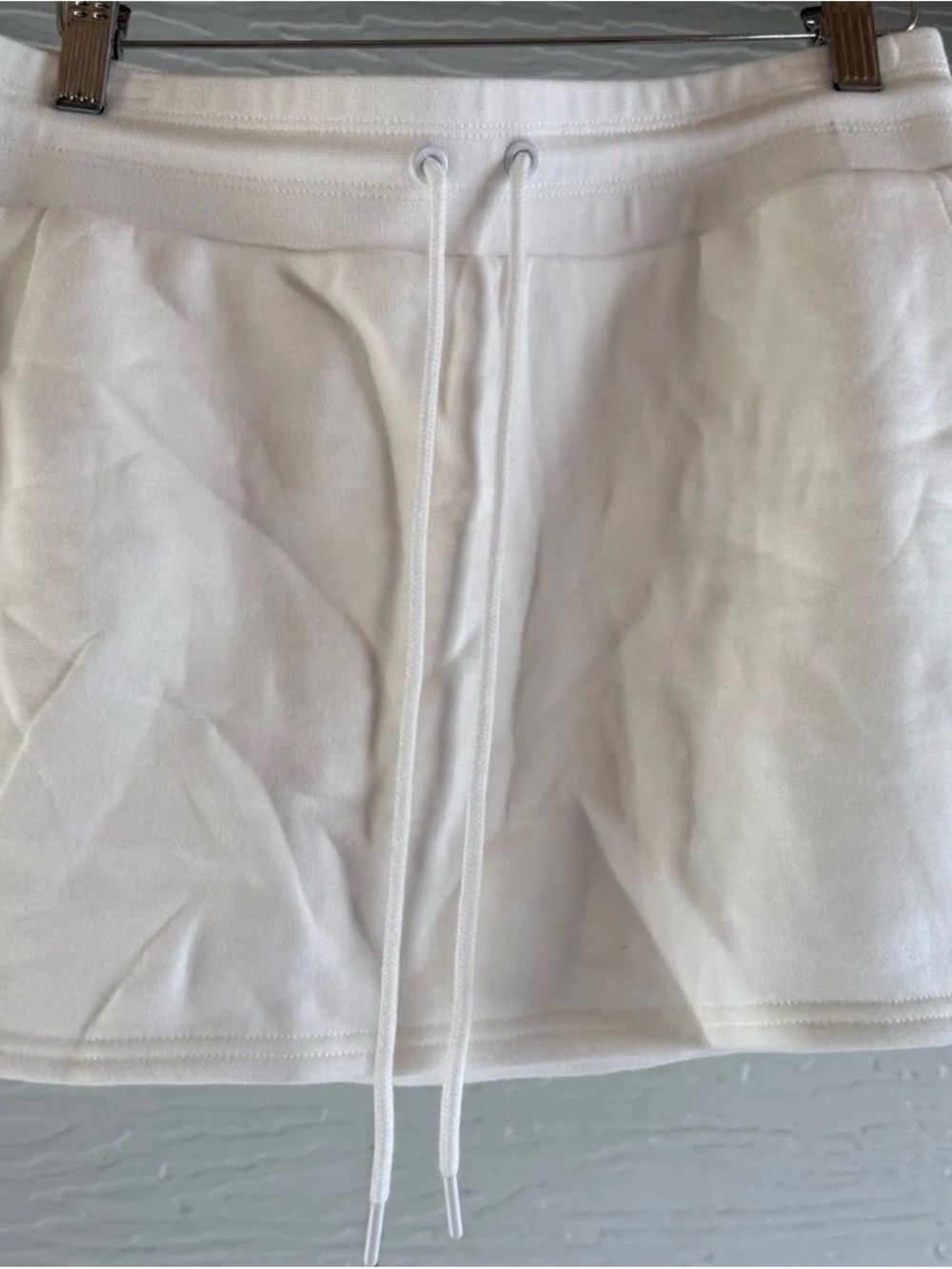 Women’s White Drawstring Mini Skirt